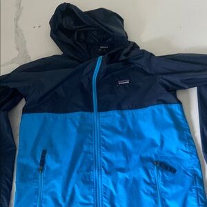 Patagonia Blue and Black Hooded Jacket